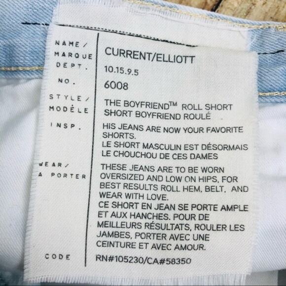 Current/Elliott The Boyfriend Rolled Short in Open Sky Sz 29 - Picture 7 of 8